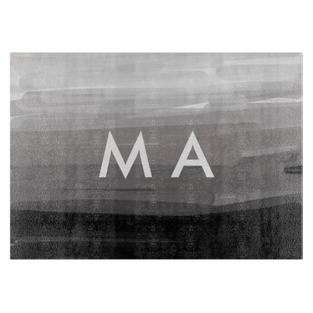 Planche À Découper Simple monogramme ajouter votre nom lettre man min (Devant)