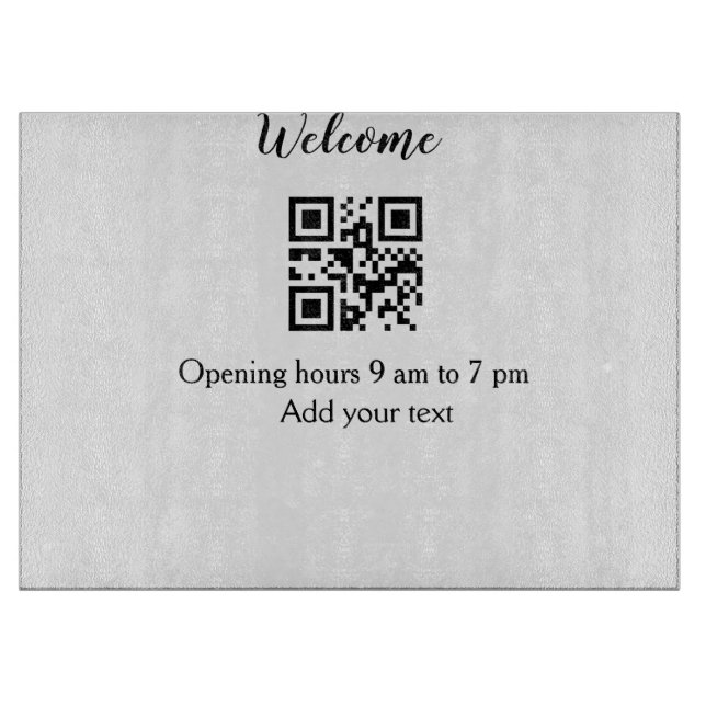 Planche À Découper Simple ouverture de bienvenue code-barres QR ajout (Devant)
