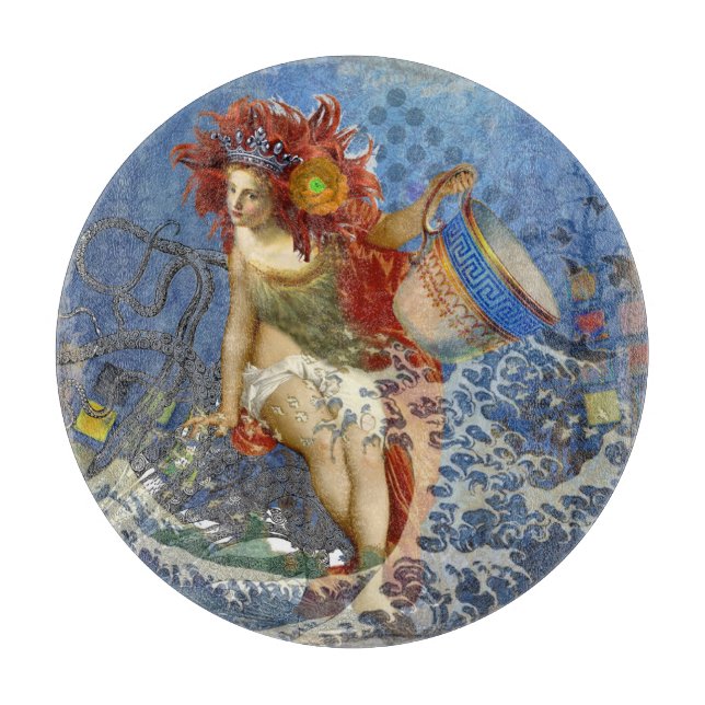 Planche À Découper Sirène du Verseau Art Gothique Bleu (Devant)