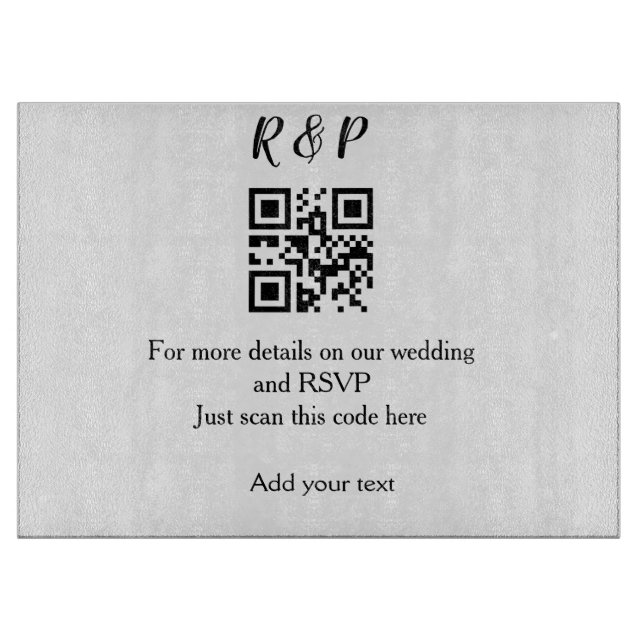 Planche À Découper site web de mariage rsvp q r code ajouter nom text (Devant)