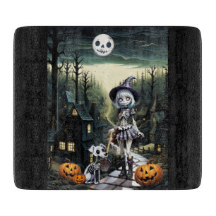Planche À Découper Skele Girl Et Sa Tasse Au Lune