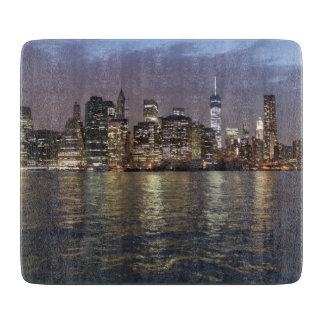 Planche À Découper Skyline de New York avec une nuit