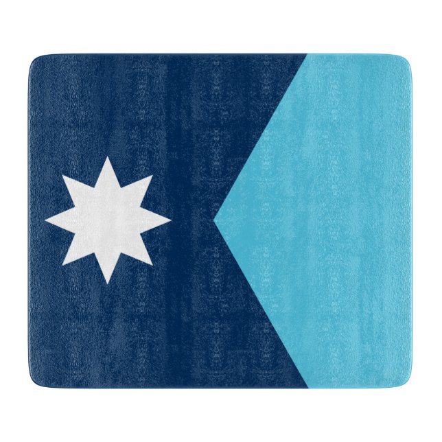 Planche À Découper Small glass cutting board with flag of Minnesota (Devant)
