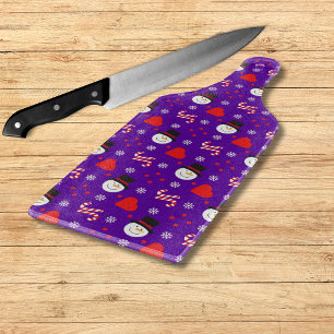 Planche À Découper Snowflakes Snowman Sucres de canne Arrière - plan 