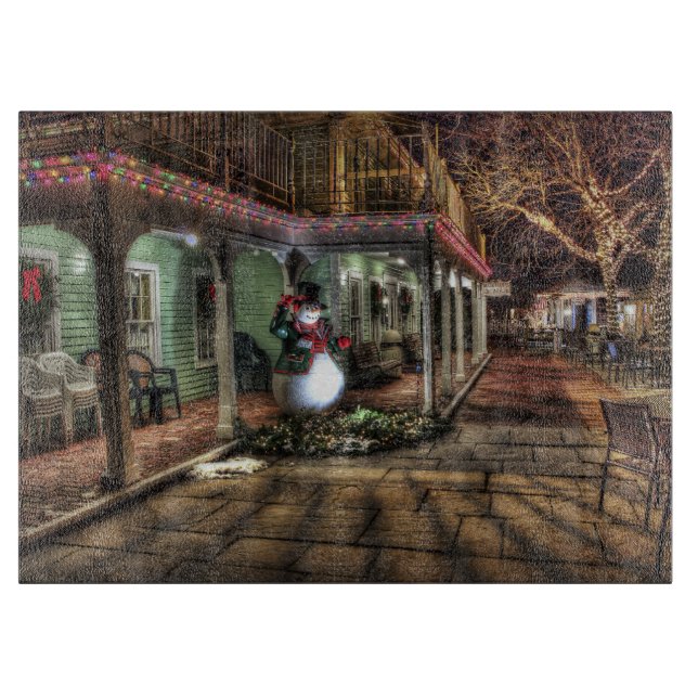 Planche À Découper Snowman on the Porch (Devant)