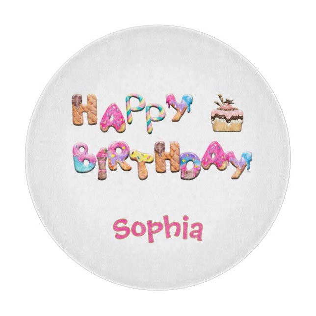 Planche À Découper Soins d'Anniversaire Personnalisés (Devant)
