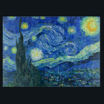 Planche À Découper soirée étoile vincent van gogh<br><div class="desc">Le célèbre tableau de Van Gogh, "La nuit étoilée". Peint lors de son séjour à l'asile de Saint Rémy dans les années 1880, van Gogh dépeignait les collines ondulantes et les cyprès qu'il voyait depuis sa fenêtre. numériquement amélioré par PixDezines. Copyright © 2008-2016 PixDezines.com™ et PixDezines™ sur zazzle.com. Tous droits...</div>