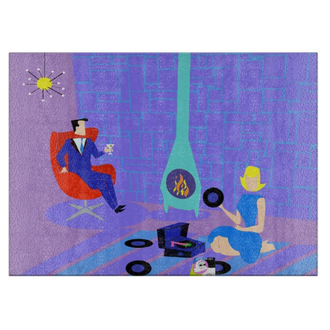 Planche À Découper Soirée rétro à la maison (Devant)