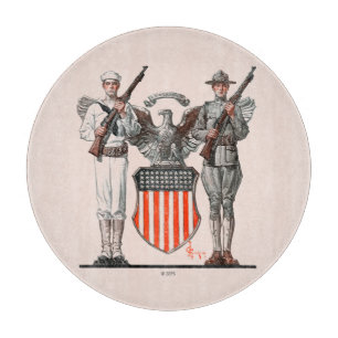 Planche À Découper Soldat, marin et bouclier des États-Unis