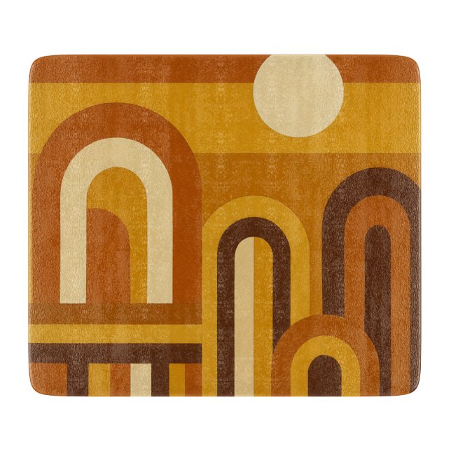 Planche À Découper Soleil & Arches Design Géométrique Moderne du Mili (Devant)