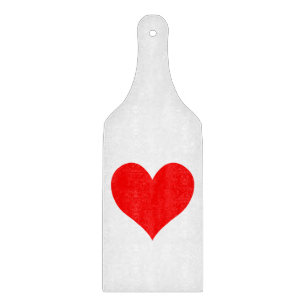 Planche À Découper Solide Rouge Rouge mignon Coeur