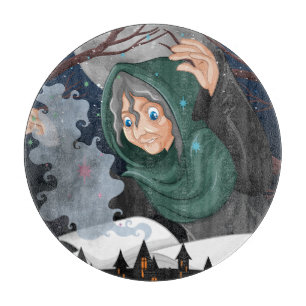 Planche À Découper Sorcière effrayante & Maison hantée Halloween🌙