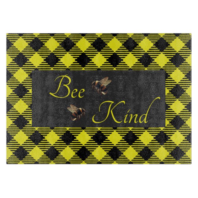 Planche À Découper "Soyez Gentil"  Gingham (Devant)