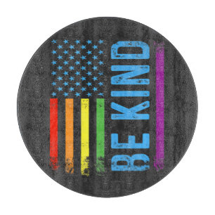 Planche À Découper Soyez Gentil Lgbt Lgbtq Fierté Gay Arc-en-ciel