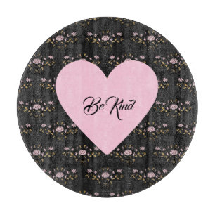 Planche À Découper Soyez un Coeur Rose sur de minuscules Roses et des