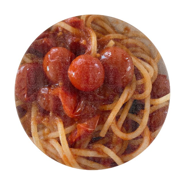 Planche À Découper Spaghetti et verre de tomate (Devant)