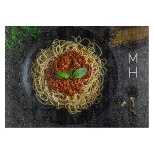 Planche À Découper Spaghetti Monogramme Personnalisé (Devant)