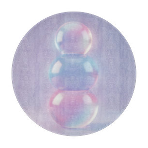 Planche À Découper Sphères empilées pastel iridescent rêveur