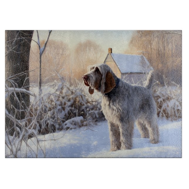 Planche À Découper Spinone Italiano Qu'il neige Noël (Devant)