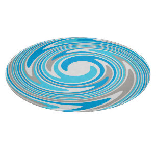 Planche À Découper Spirale grise bleue abstraite