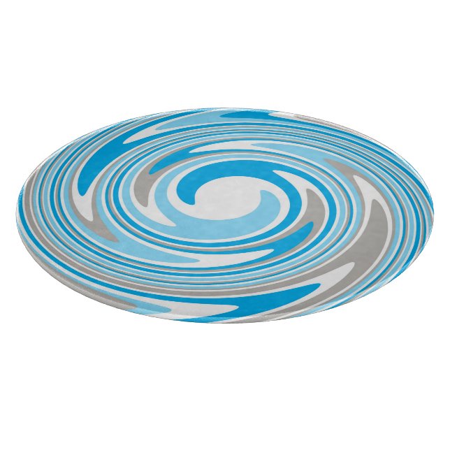 Planche À Découper Spirale grise bleue abstraite (Coin)