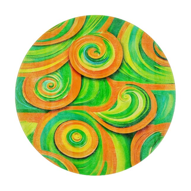 Planche À Découper Spirale verte et orange (Devant)