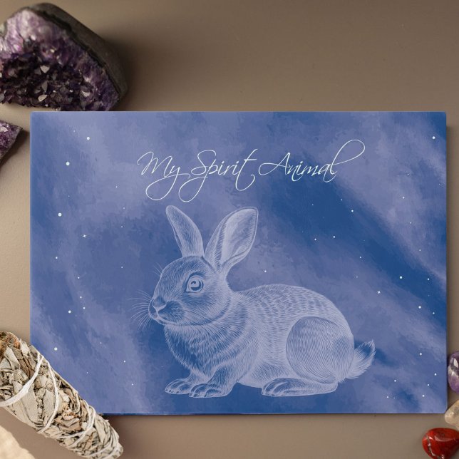 Planche À Découper Spirit Animal Bunny Blue Glass Board (Spirit Animal Bunny Tempered Glass Cutting Board)