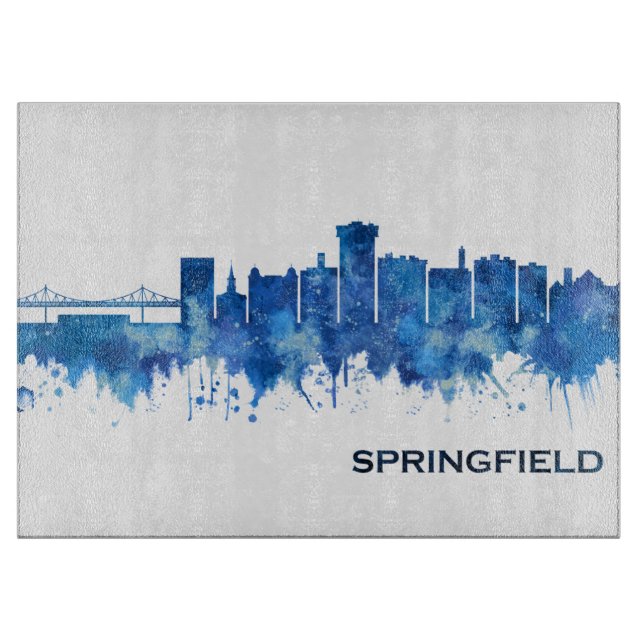 Planche À Découper Springfield Missouri Skyline Blue (Devant)