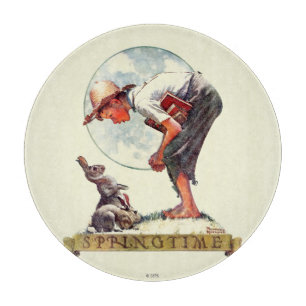 Planche À Découper Springtime, 1935 garçon avec lapin