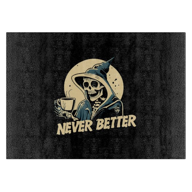 Planche À Découper Squelette de café Halloween (Devant)
