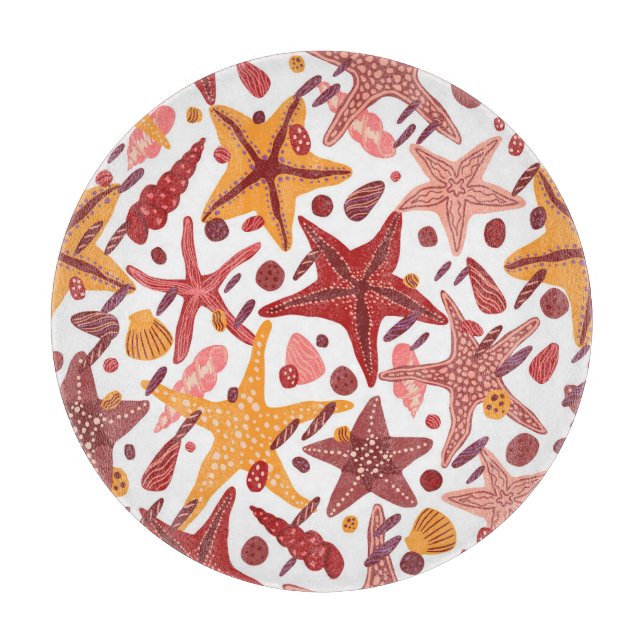 Planche À Découper Starfish Shells : Motif scandinave (Devant)