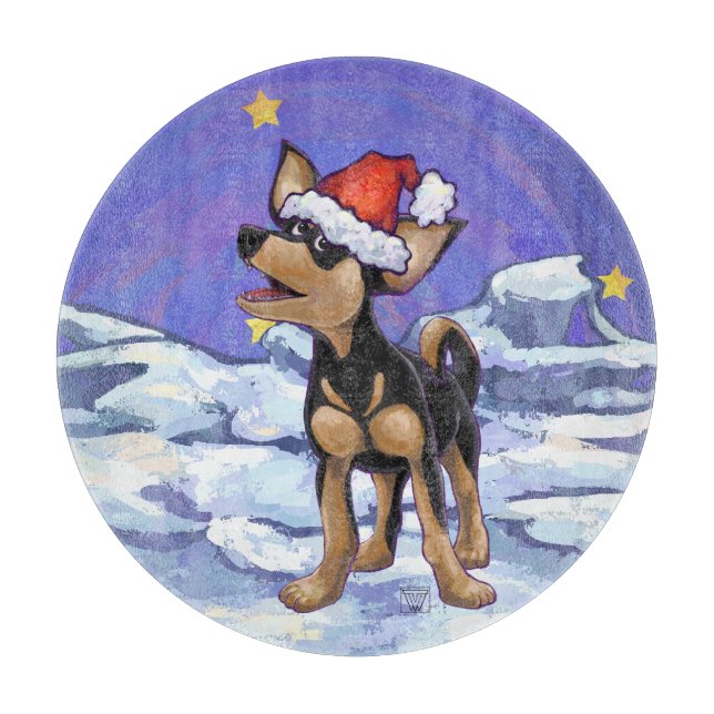 Planche À Découper Starry Night Festive Chihuahua (Devant)