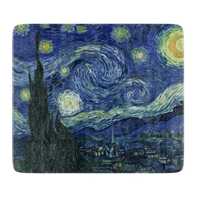 Planche À Découper Starry Night Vincent van Gogh Art Peinture Cu (Devant)