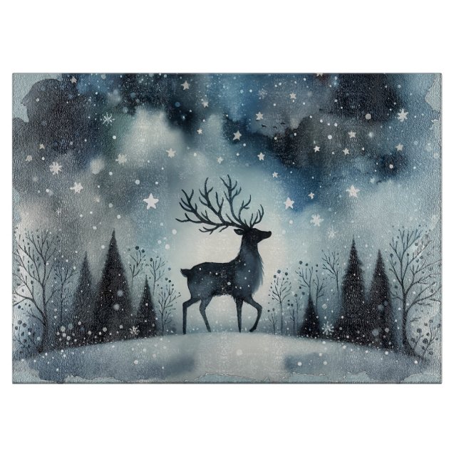 Planche À Découper Starry Winter Night Deer (Devant)