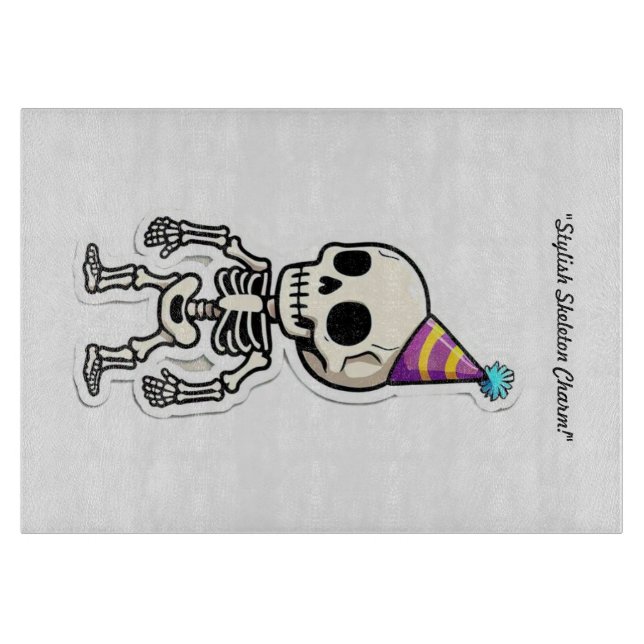 Planche À Découper "Sticker crânien jouant" (Devant)