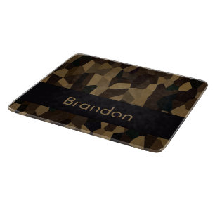 Planche À Découper Sticker motif de formes géométriques Brown