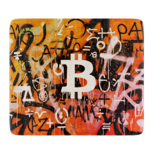 Planche À Découper Street Art "Bitcoin Graffiti" (Style #3)