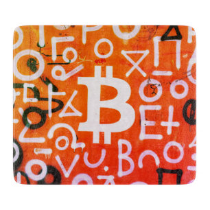 Planche À Découper Street Art "Bitcoin Graffiti" (Style #7)