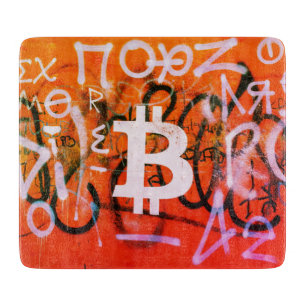 Planche À Découper Street Art "Bitcoin Graffiti" (Style #9)