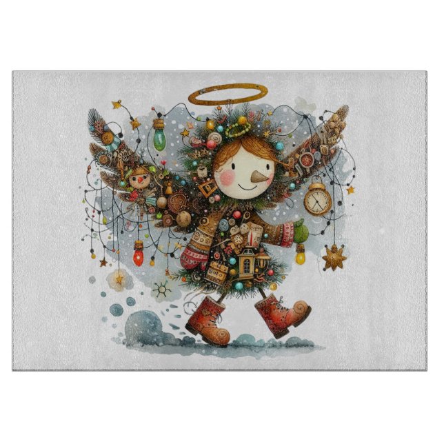 Planche À Découper Style Art Moderne Quirky Christmas Angel (Devant)