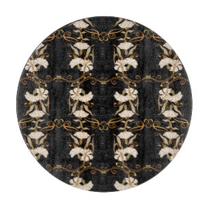 Planche À Découper Style Art Nouveau : Vintage or-noir.