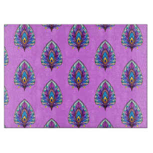 Planche À Découper Style Art Nouveau Vitrage Peacock Plumes