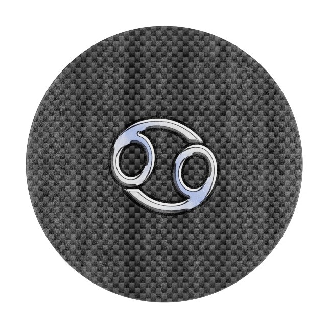 Planche À Découper Style Chrome Cancer Panneau Zodiaque Fibre de carb (Devant)