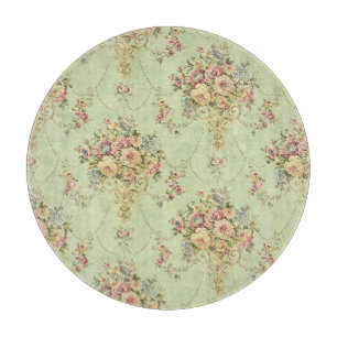 Planche À Découper Style Victorien Vert Sage Français Rococo Floral