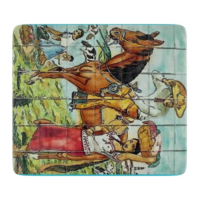 Planche À Découper Style Vintage carreaux mexicain (Devant)