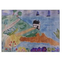 Summer Coast & Flowers Chopping Board