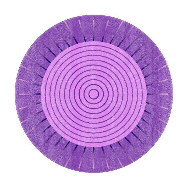 Planche À Découper Sunburst géométrique moderne - Amethyst Purple (Devant)