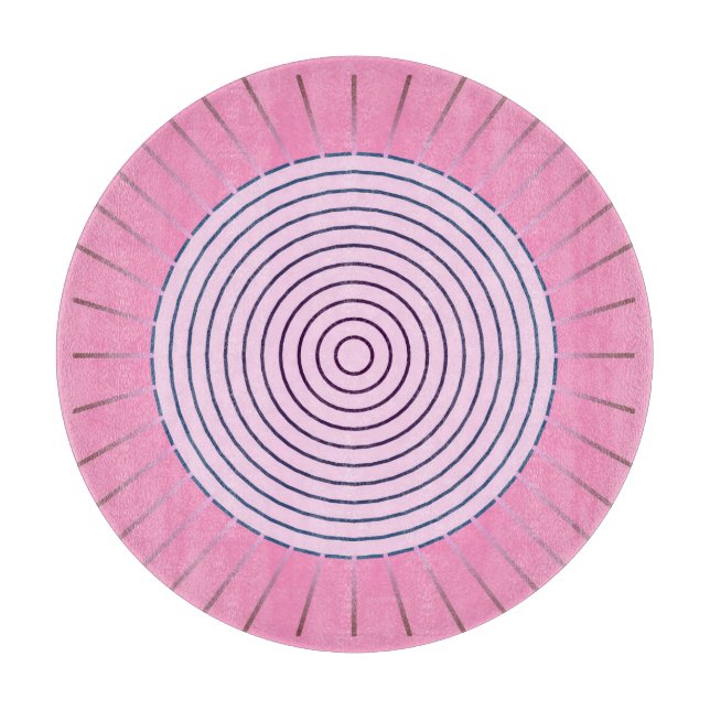 Planche À Découper Sunburst géométrique moderne - Nuances de rose (Devant)