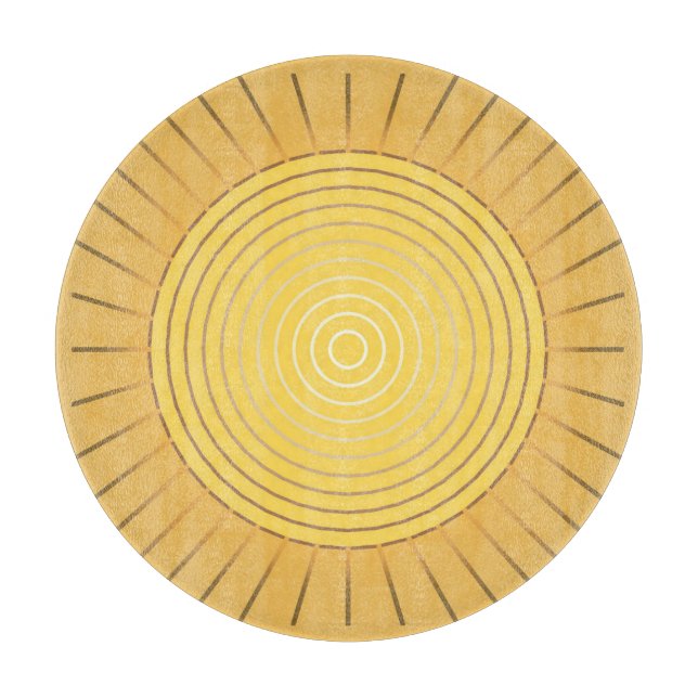 Planche À Découper Sunburst géométrique moderne - Or de moutarde / Ja (Devant)