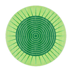Planche À Découper Sunburst géométrique moderne - Vert émeraude et